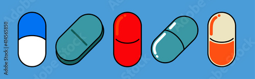 Píldoras vectores diferentes angulos