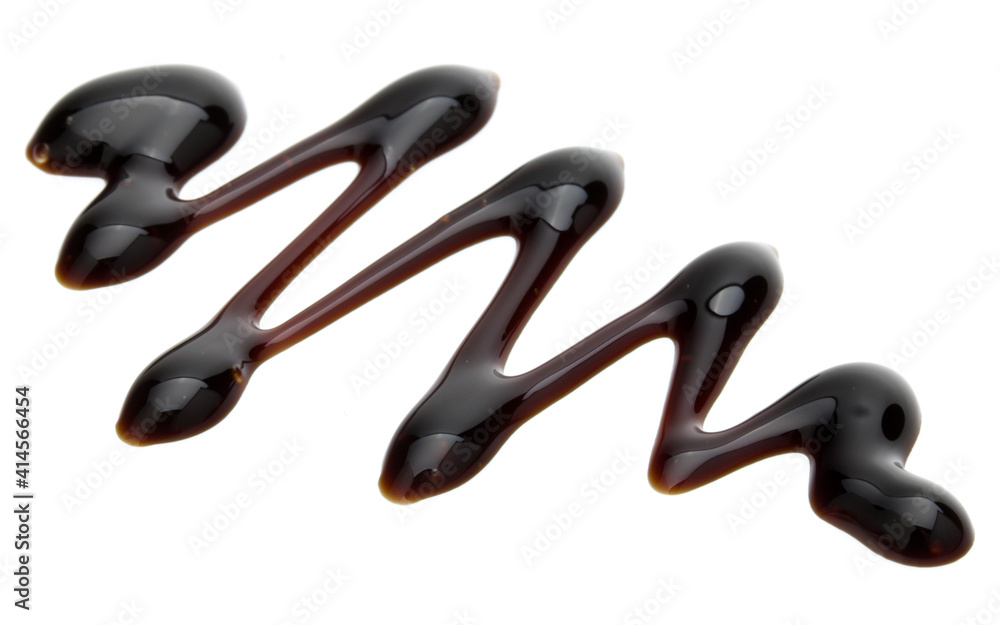 Obraz premium Balsamic vinegar cream isolated on white background. Italian salad dressing, sauce.