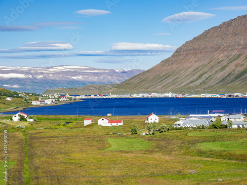 Isafjordur, capital of the Westfjords (Vestfirdir) in Iceland.