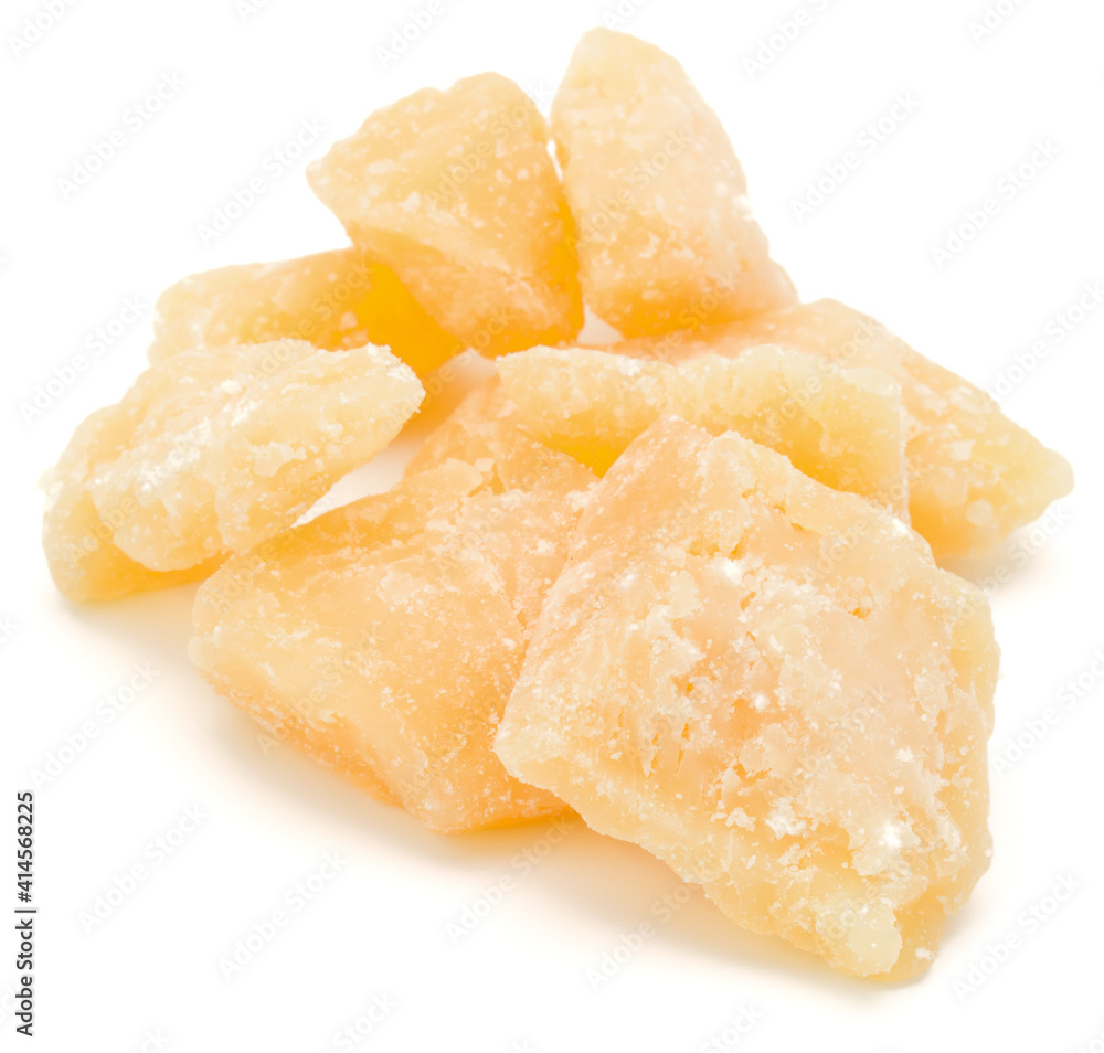 shredded parmesan cheese isolated on white background cutout