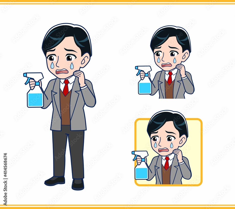 Male teacher in a gray jacket