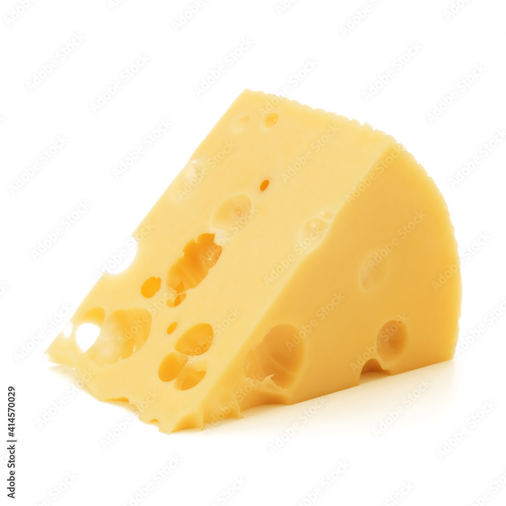 Cheese block isolated on white background cutout Cheese block isolated on white background cutout