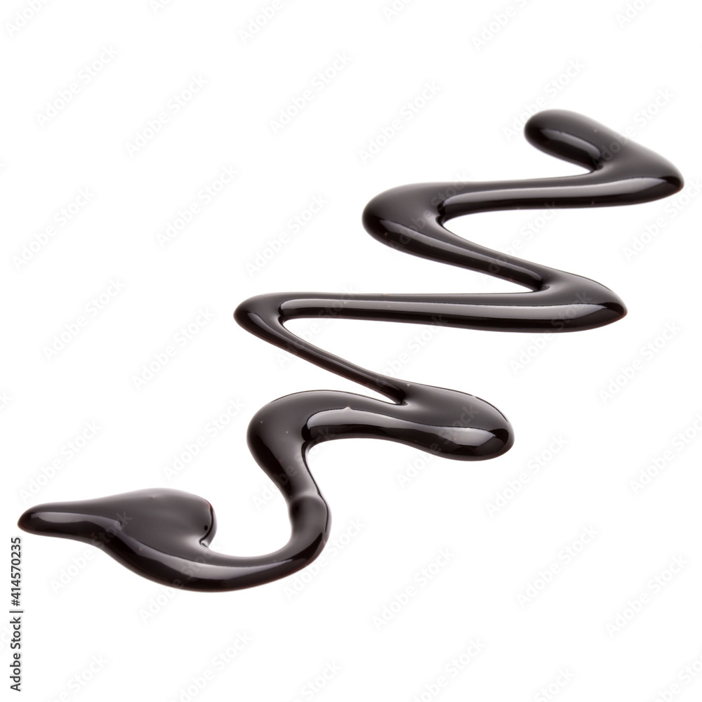 Chocolate syrup drop isolated on white background Chocolate syrup drop isolated on white background