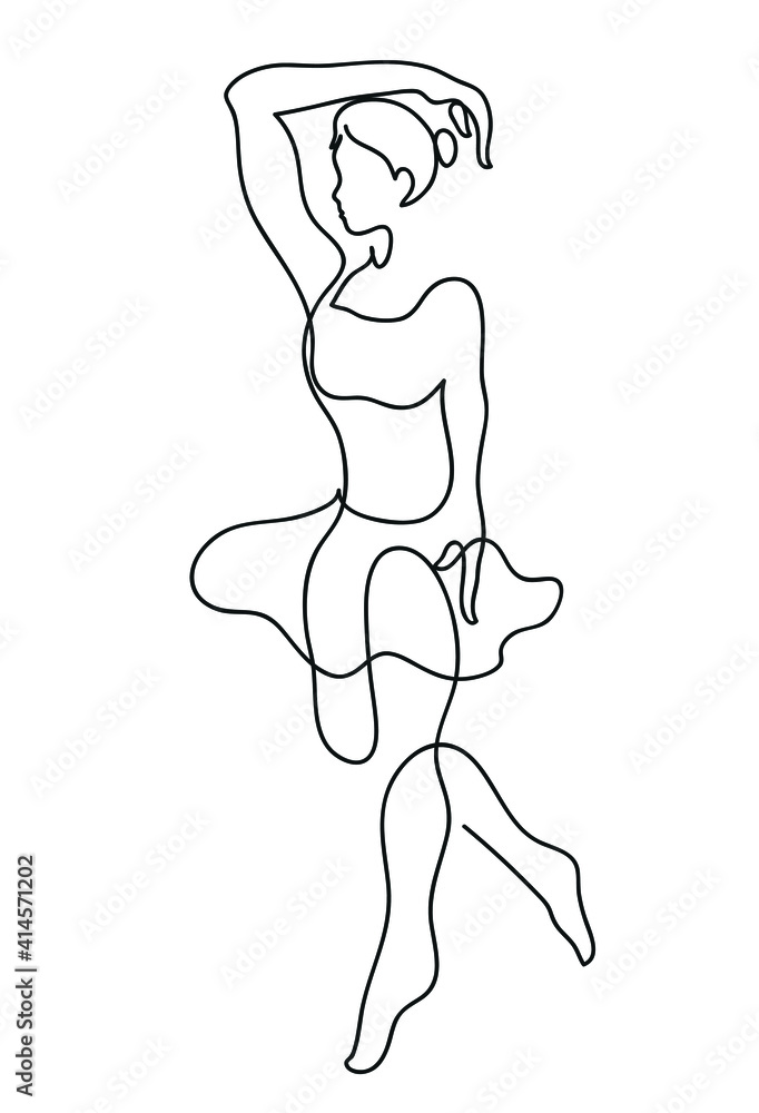 One line drawing of ballerina figure.
One continuous line drawing of ballet dancer. One line drawing of ballerina figure.
One continuous line drawing of ballet dancer.