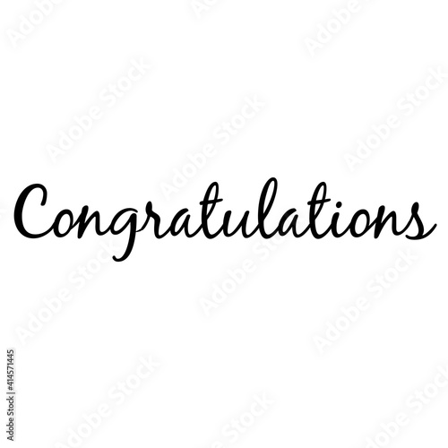 Congratulations Calligraphic Lettering.  Calligraphic typography.