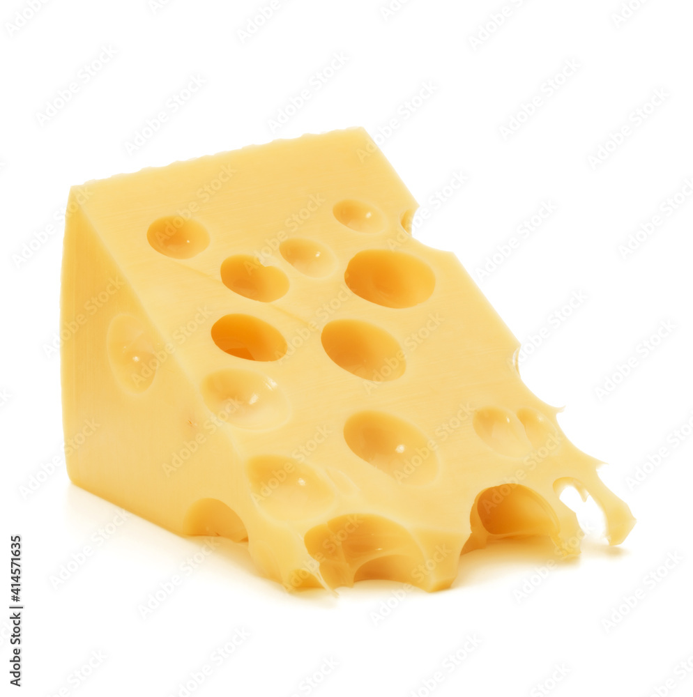 Cheese block isolated on white background cutout Cheese block isolated on white background cutout