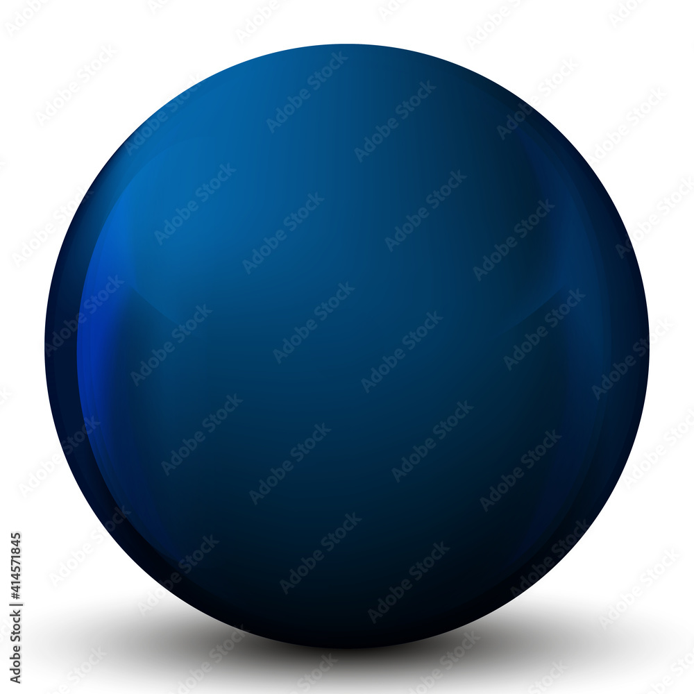 Glass blue ball or precious pearl. Glossy realistic ball, 3D abstract vector illustration highlighted on a white background. Big metal bubble with shadow. Glass blue ball or precious pearl. Glossy realistic ball, 3D abstract vector illustration highlighted on a white background. Big metal bubble with shadow.