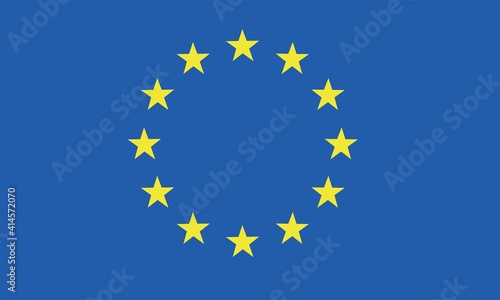 Vector illustration of emoticon of the European Union flag