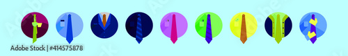set of cravat cartoon icon design template with various models. vector illustration isolated on blue background