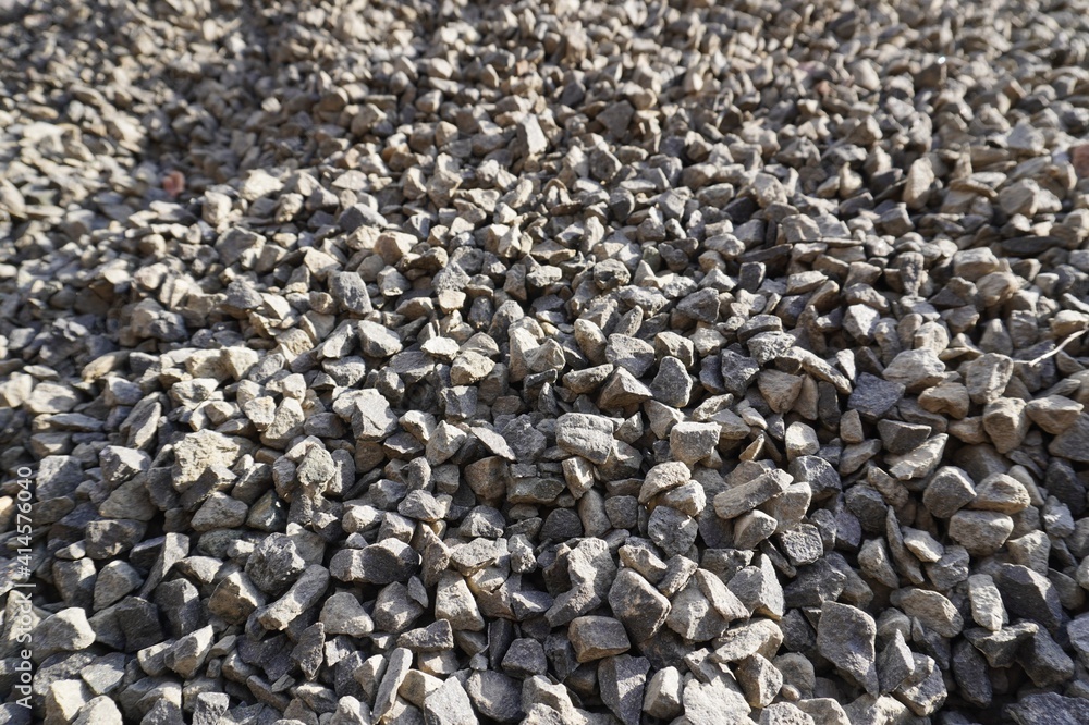 奥行きのある砂利のクローズアップ/Close up to a heap of pebbles at construction site 奥行きのある砂利のクローズアップ/Close up to a heap of pebbles at construction site