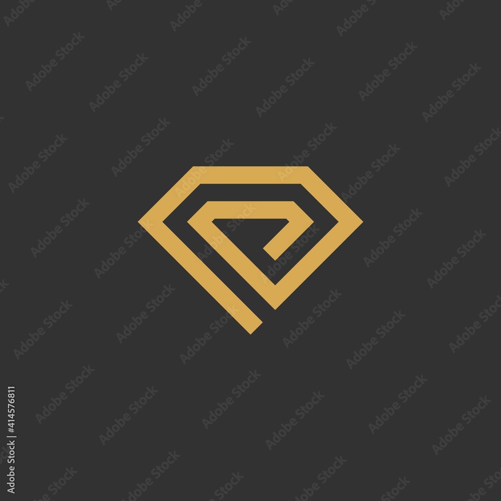Monogram initials P for diamond jewelery vector logo design inspiration Monogram initials P for diamond jewelery vector logo design inspiration