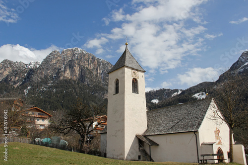 The Schlern, St. Martin S Church In Ums, Fie, South Tyrol, Italy