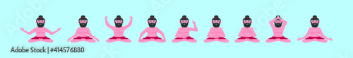 set of guru cartoon icon design template with various models. vector illustration isolated on blue background