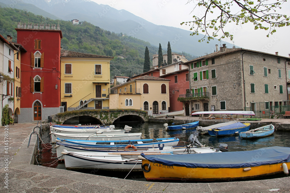 Cassone, Boats In The Harbor, Lake Garda, Italy