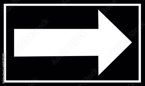 white arrow on black background