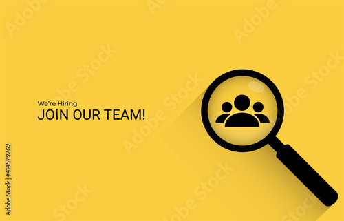 We're hiring concept. Minimal business recruiting announcement.