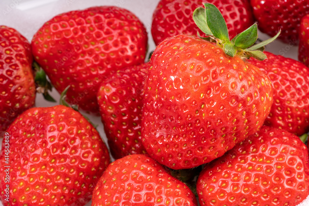Red Strawberry in white packaging , Fresh Amaoh Strawberry in the box. Red Strawberry in white packaging , Fresh Amaoh Strawberry in the box.