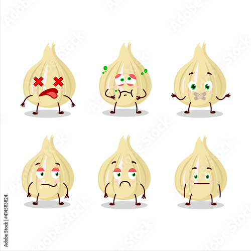 New garlic cartoon character with nope expression
