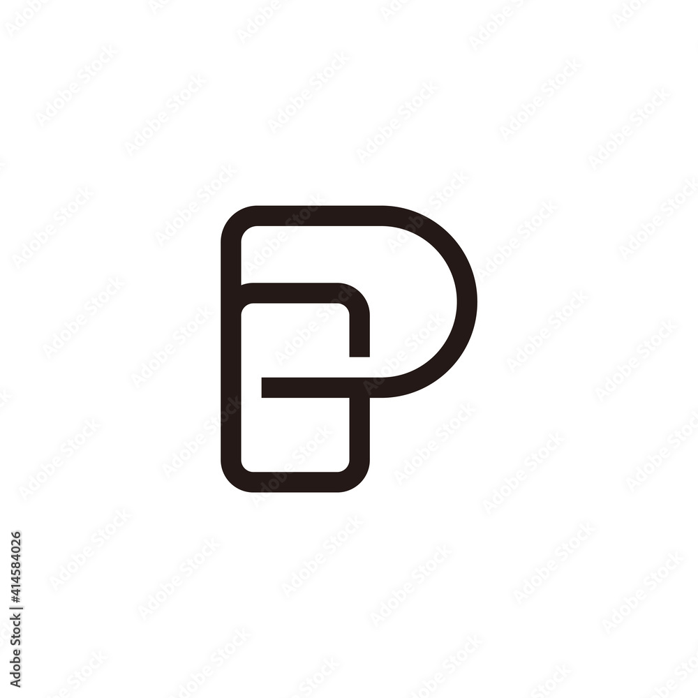 letter gp linked line simple geometric logo vector letter gp linked line simple geometric logo vector