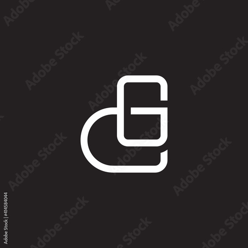 letter gd linked linear geometric simple brand identity vector photo