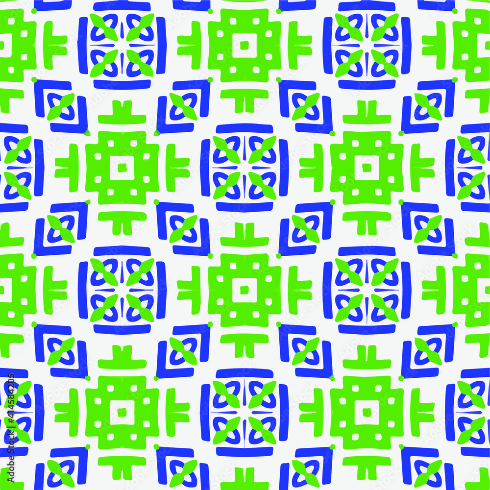  Seamless pattern with multicolored shapes.