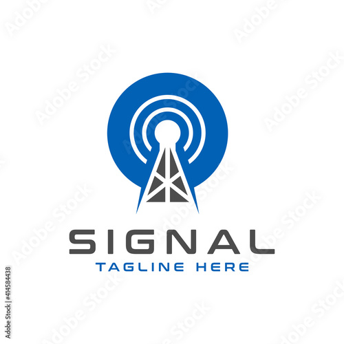 satellite signal tower modern logo