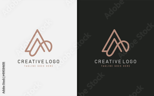 Luxury Letter A Logo Design. Elegant Geometric Line Curve Vector Logotype. Creative Monogram Logo Illustration.
