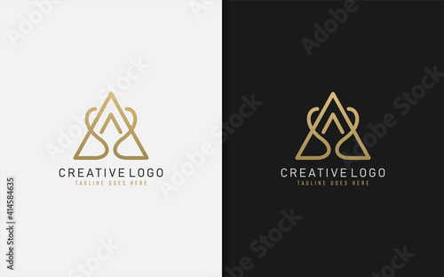 Luxury Letter A Logo Design. Elegant Geometric Line Curve Vector Logotype. Creative Monogram Logo Illustration.