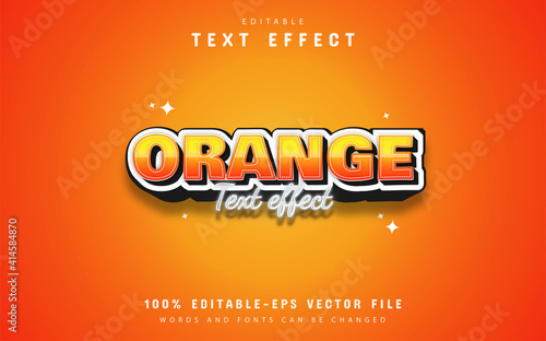 Orange text, editable 3d style text effect