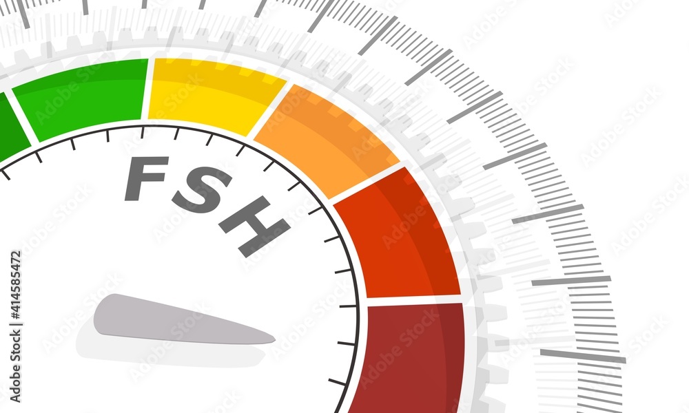 Gradient scale. Follicle stimulating hormone level measuring device icon. Sign tachometer, speedometer, indicators. Infographic gauge element. 3D rendering. Gradient scale. Follicle stimulating hormone level measuring device icon. Sign tachometer, speedometer, indicators. Infographic gauge element. 3D rendering.