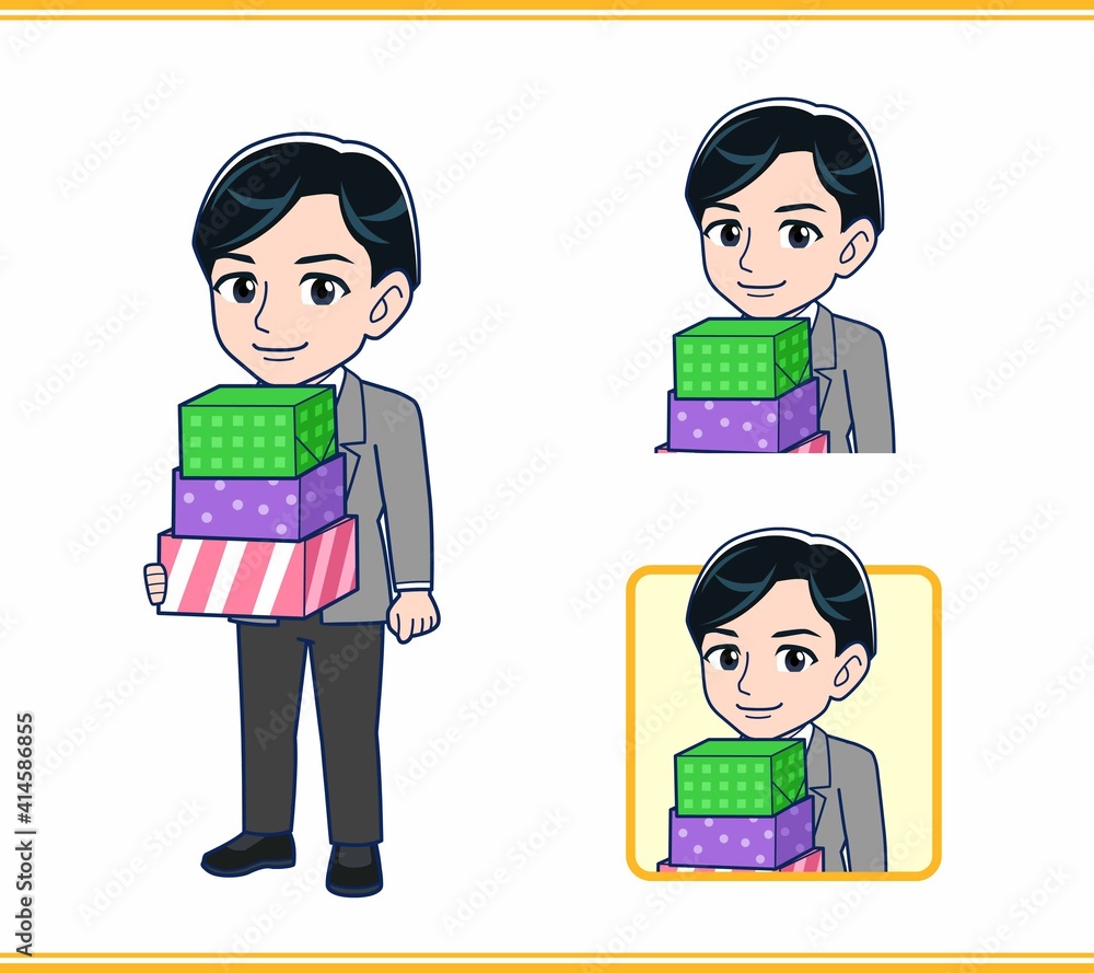 Male teacher in a gray jacket