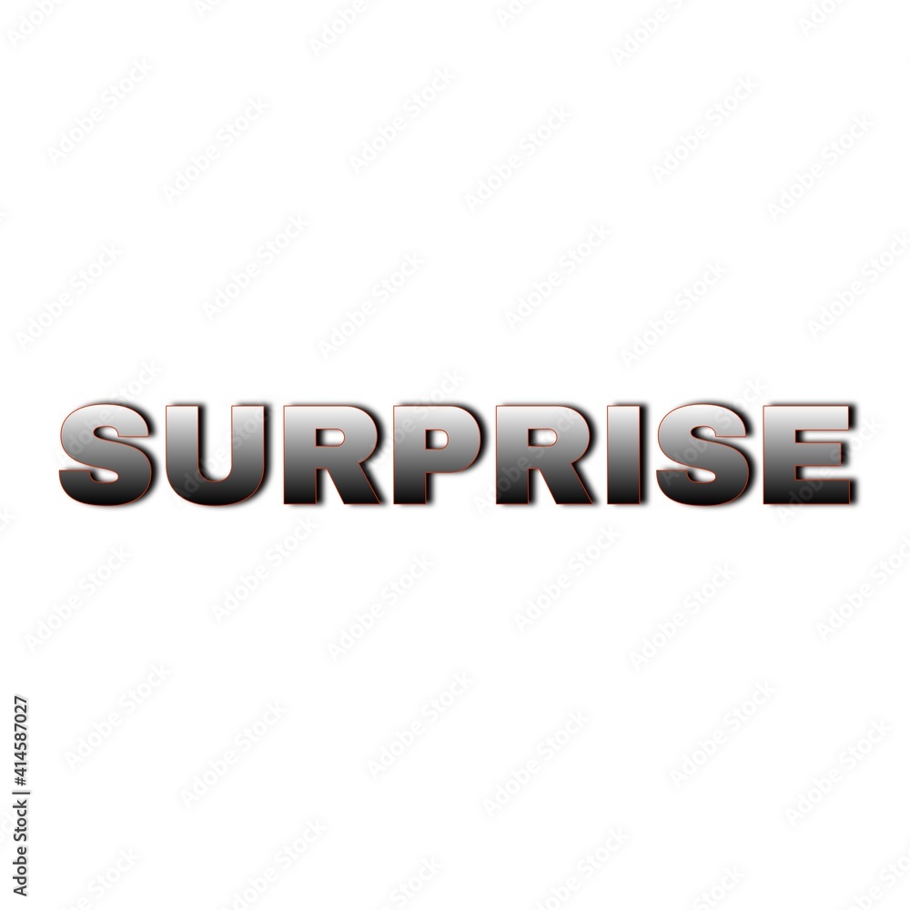 Surprise word written in 3d on white background Surprise word written in 3d on white background