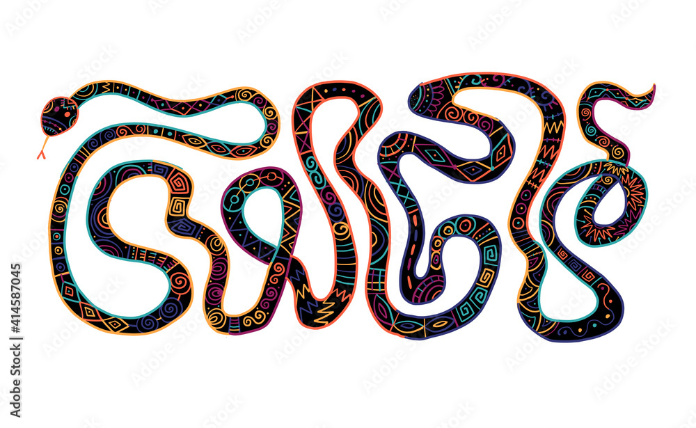 Snake shape. tribal ethnic ornament for your design Snake shape. tribal ethnic ornament for your design