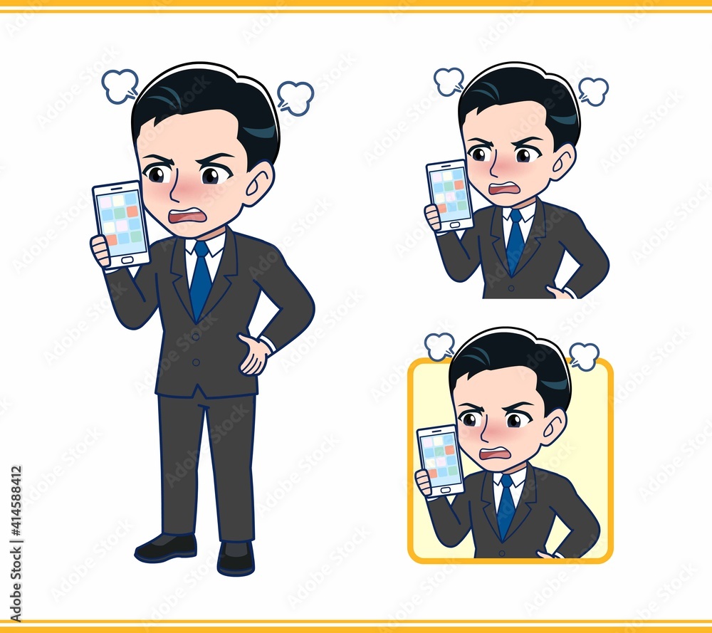 Young office worker man in a black suit Young office worker man in a black suit