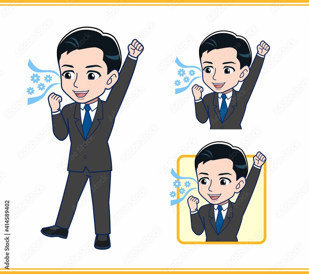 Young office worker man in a black suit Young office worker man in a black suit