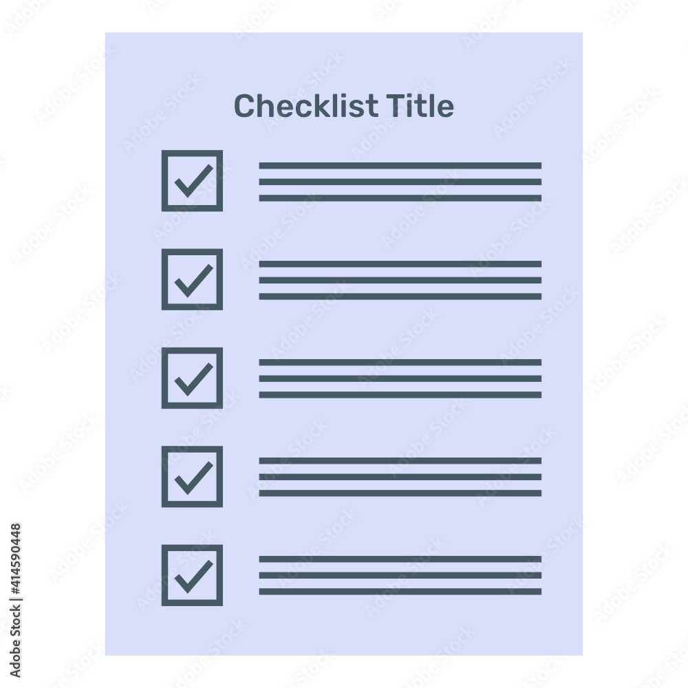 A flat checklist layout design
A flat checklist layout design