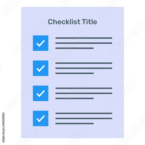  A flat checklist layout design 