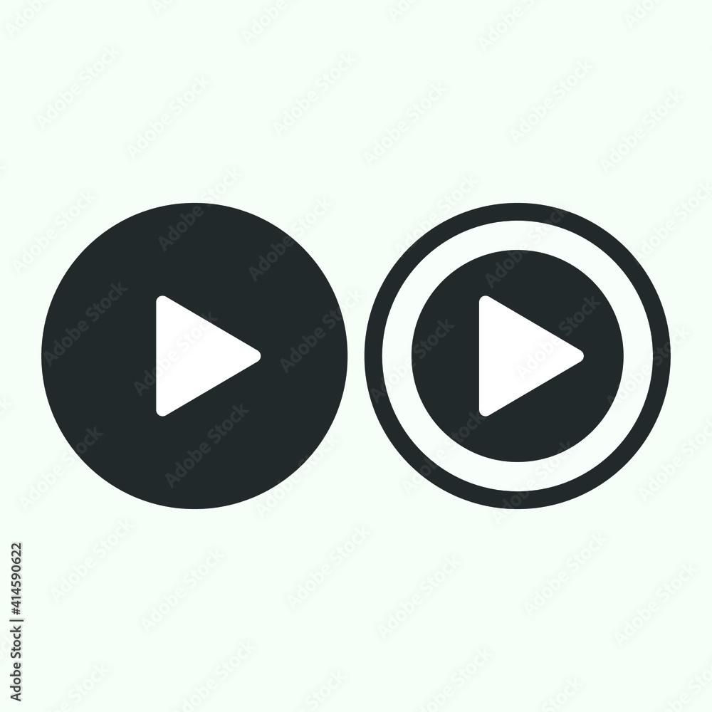 Play button icon in trendy flat style isolated on grey background. Play symbol for your web site design, logo, app, UI. Vector illustration Play button icon in trendy flat style isolated on grey background. Play symbol for your web site design, logo, app, UI. Vector illustration