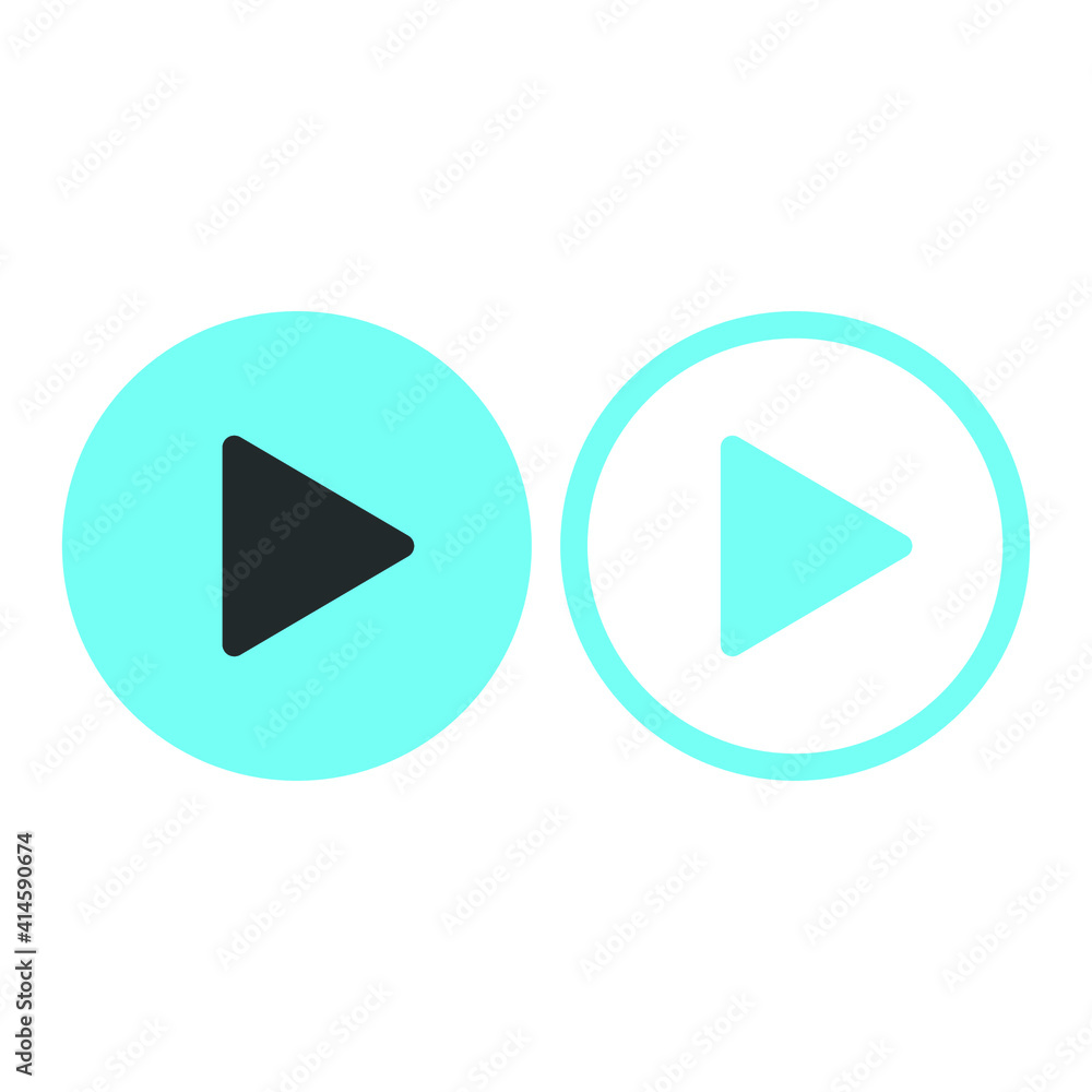 Play button icon in trendy flat style isolated on grey background. Play symbol for your web site design, logo, app, UI. Vector illustration Play button icon in trendy flat style isolated on grey background. Play symbol for your web site design, logo, app, UI. Vector illustration