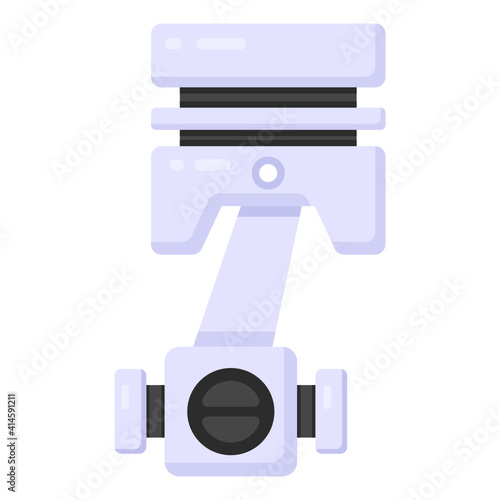 
Car piston flat style editable icon, car equipment 
