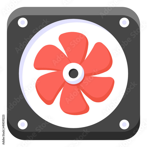 
Car equipment, flat style editable icon of car fan 
