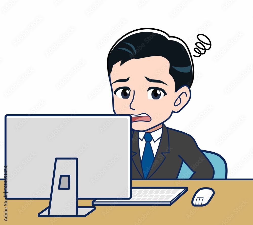 Young office worker man in a black suit Young office worker man in a black suit