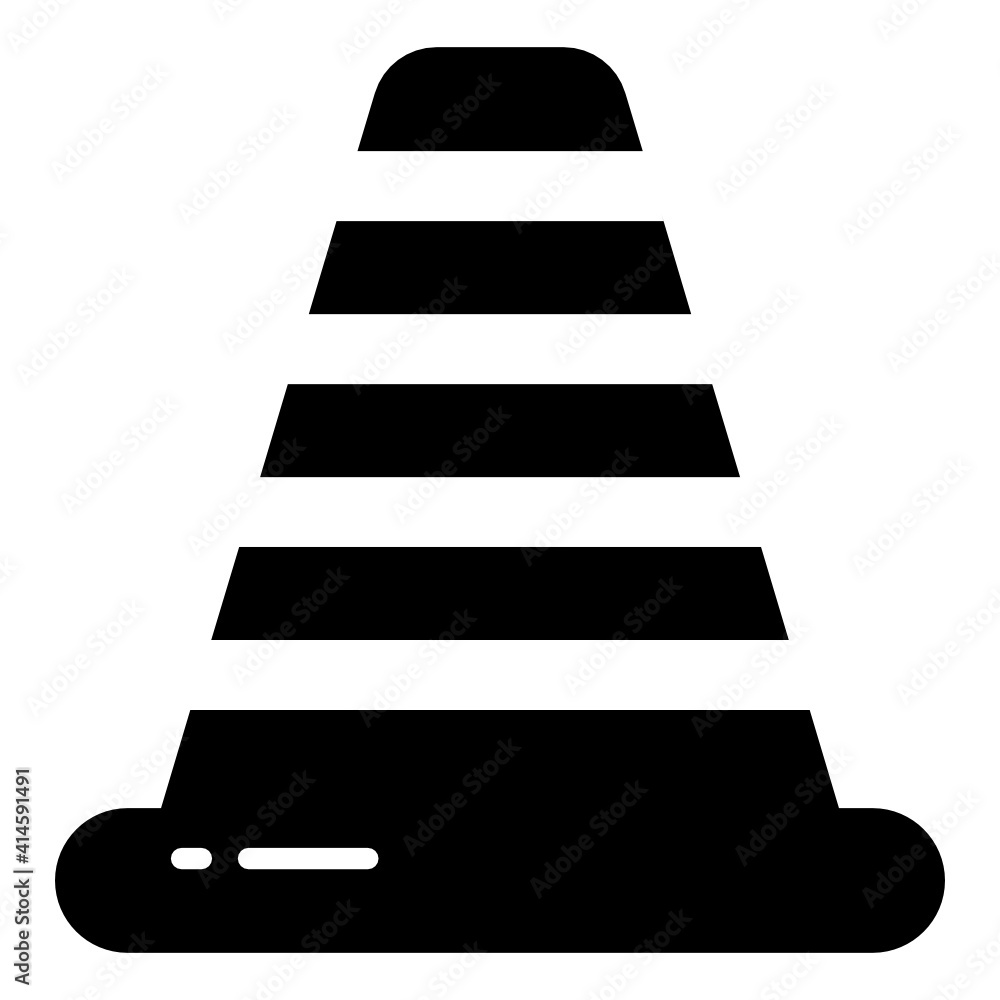 Road barrier, flat style icon of traffic cone
Road barrier, flat style icon of traffic cone