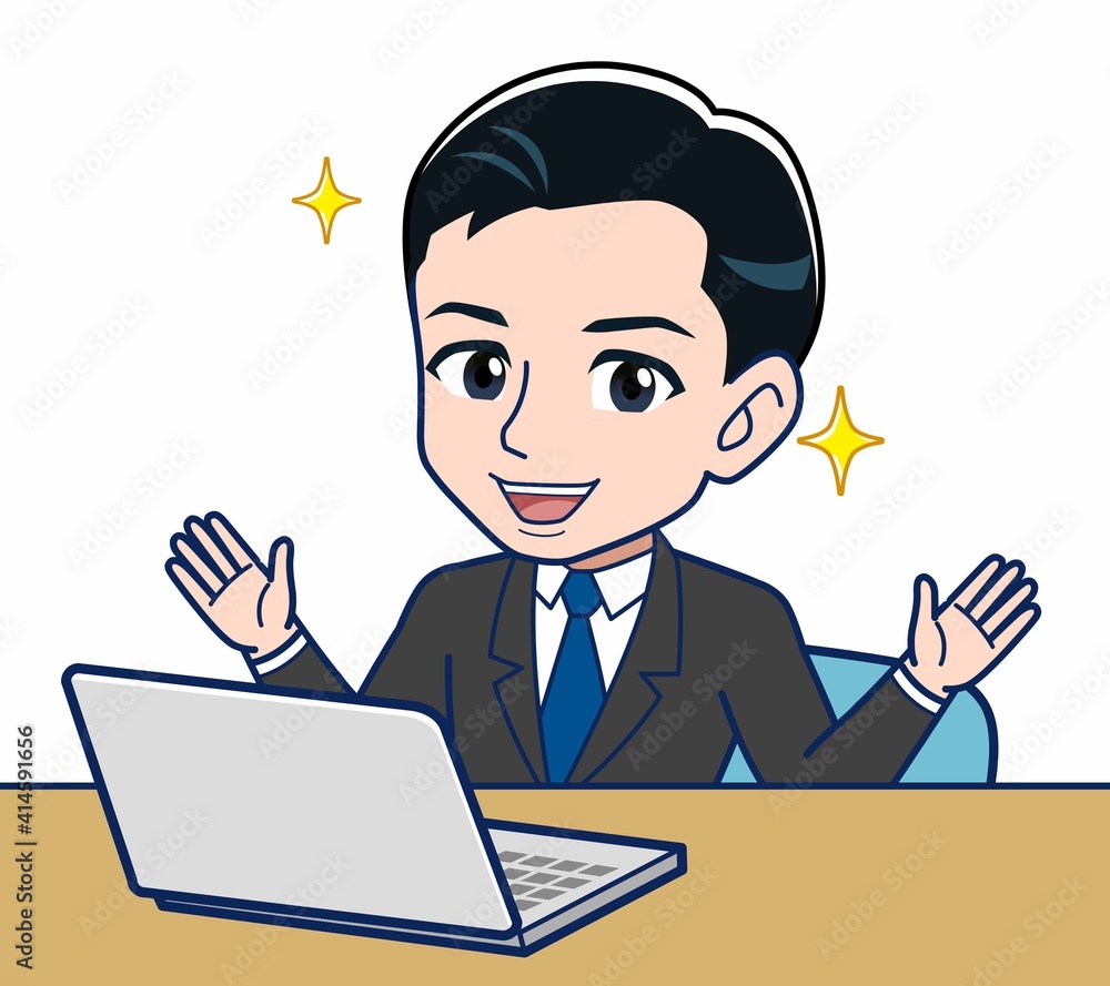 Young office worker man in a black suit Young office worker man in a black suit