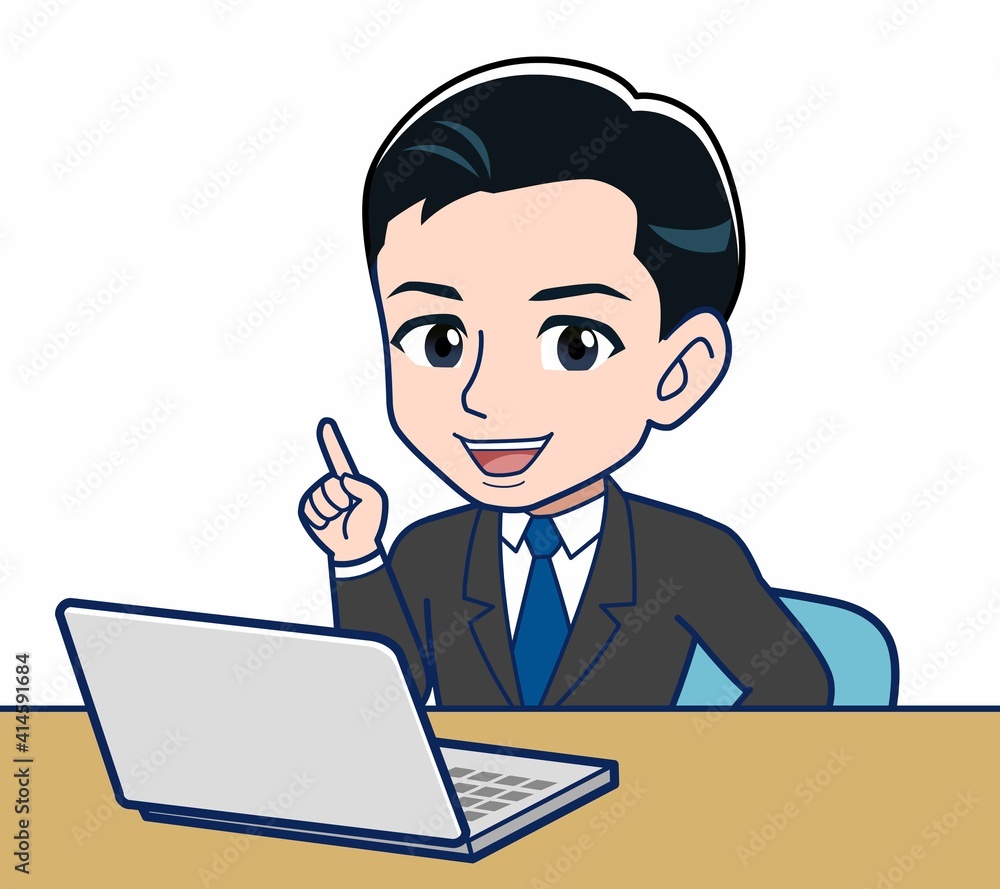 Young office worker man in a black suit Young office worker man in a black suit