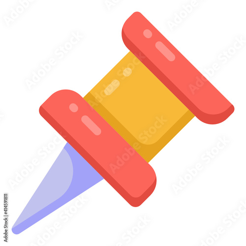 
Paper pin, tack concept in modern flat vector
