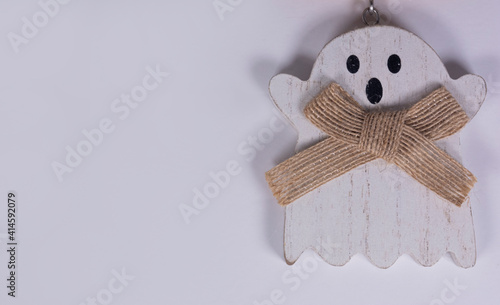 Wooden ghost Halloween background photo