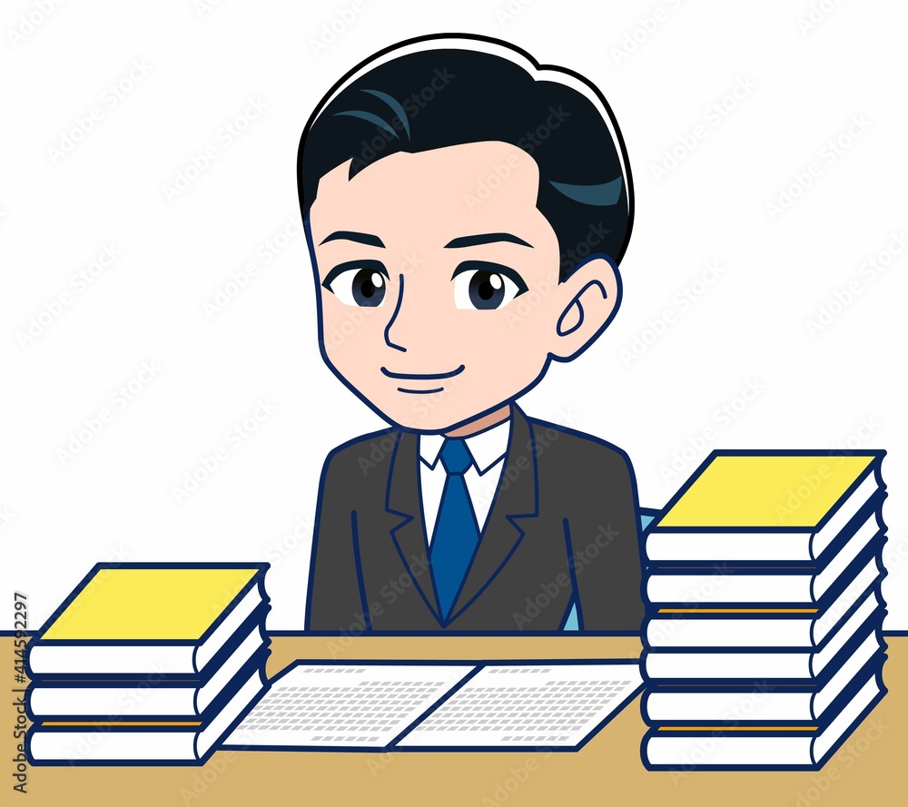 Young office worker man in a black suit Young office worker man in a black suit