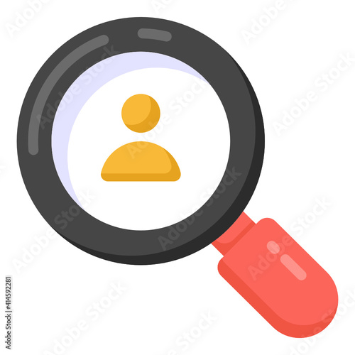 
Avatar under magnifying glass, headhunting icon

