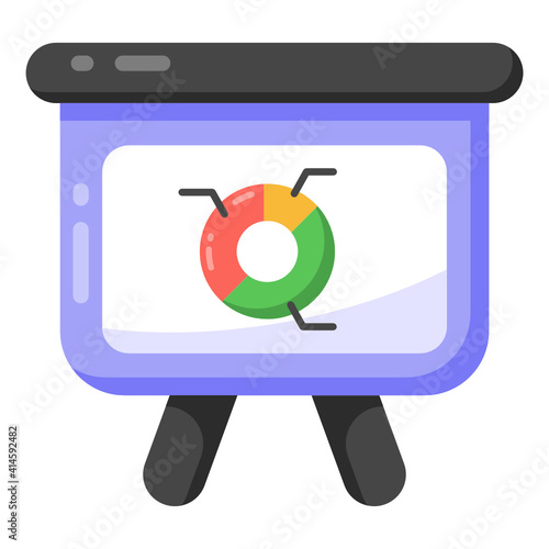 
Multi level pie chart presentation icon in flat design

